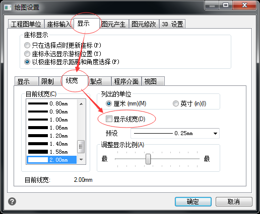 顯示線寬