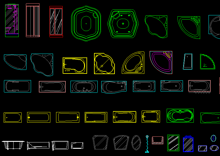 CAD衛(wèi)生間潔具圖塊 衛(wèi)生間常用圖塊大全