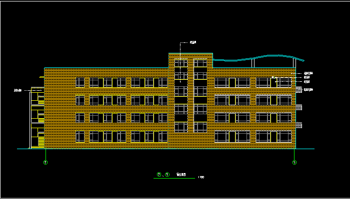 小學(xué)軸立面圖