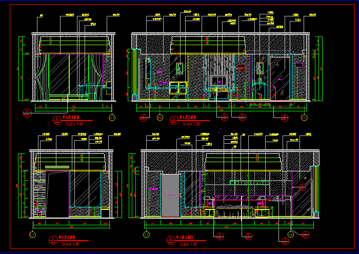 標準單人房立面圖
