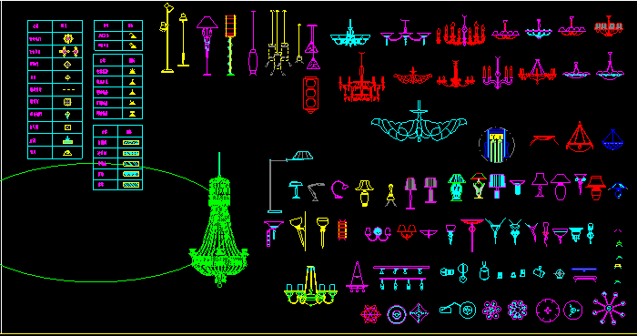 室內(nèi)吊燈立面圖塊