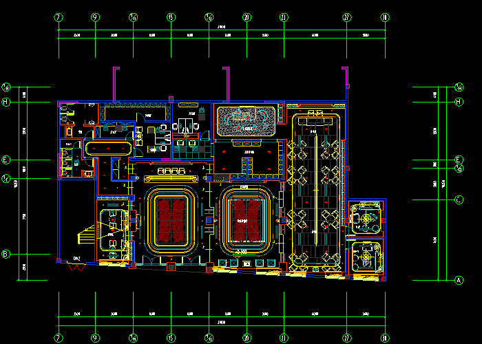 售樓部一整套平面效 果施工圖