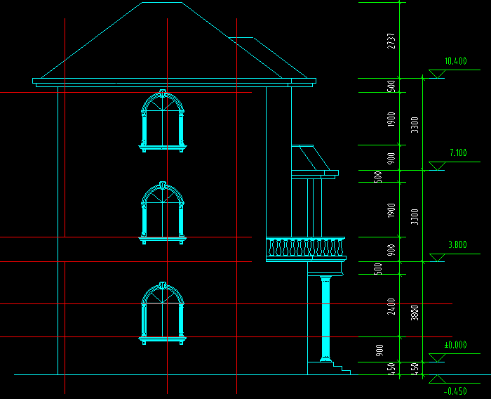 多層別墅建筑圖+效 果圖