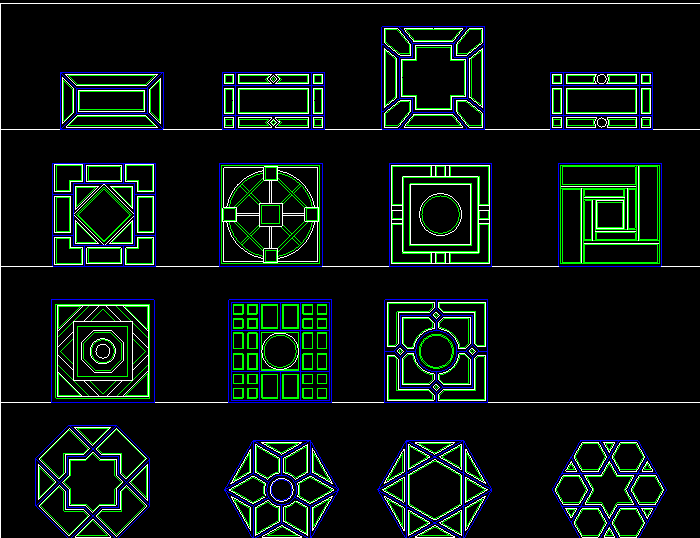 中式家具墻面掛畫構(gòu)件CAD圖庫大全