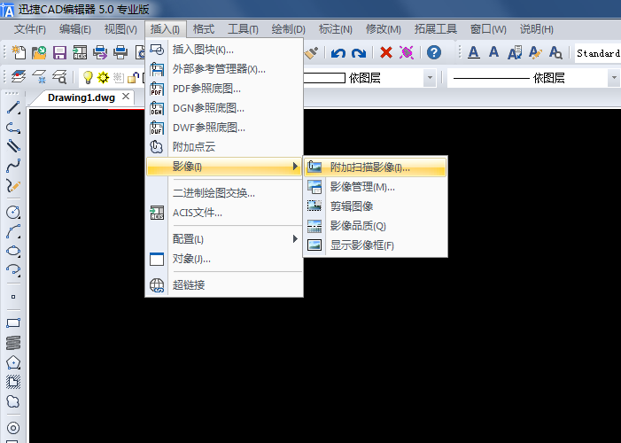 點(diǎn)擊【插入】-【影像】命令