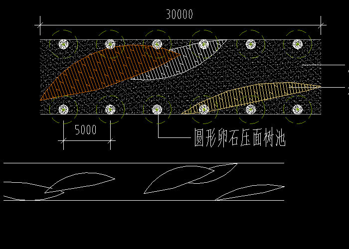 圓形卵石壓面樹池