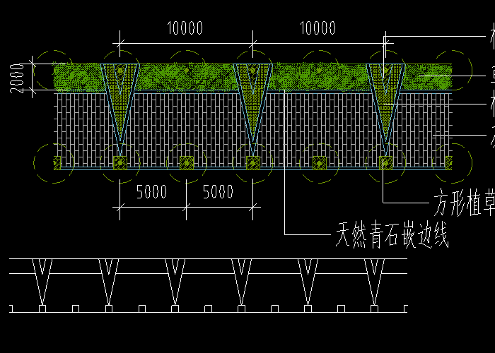 天然青石嵌邊線