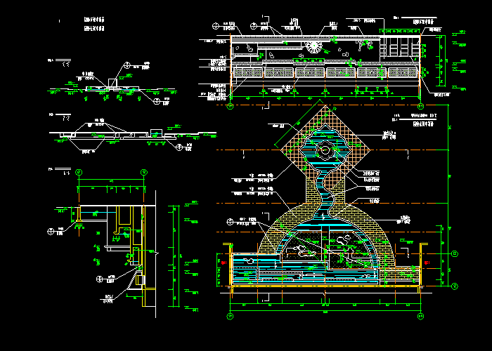 碧泉水池立面圖