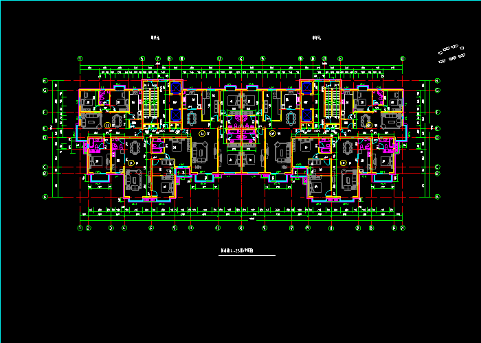 二戶(hù)型標(biāo)準(zhǔn)層平面圖