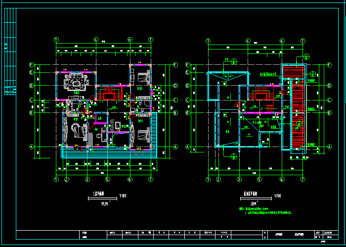 三樓及屋頂平面圖