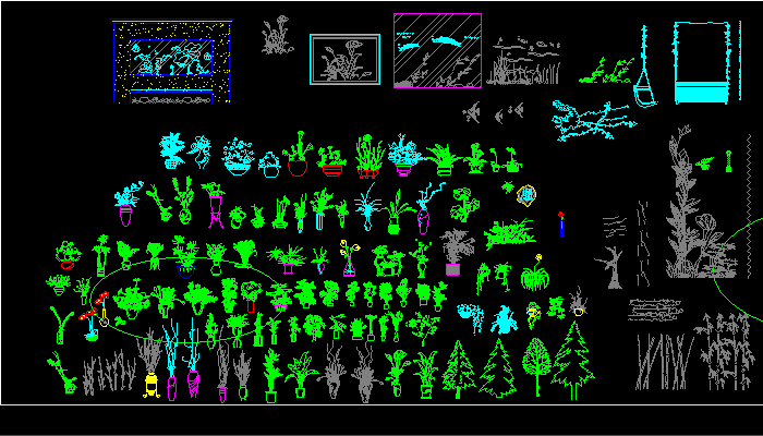 植物盆栽擺件圖塊