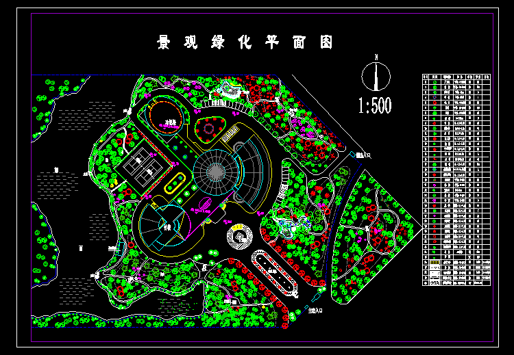 小庭園綠化CAD設(shè)計(jì)施工平面圖圖紙