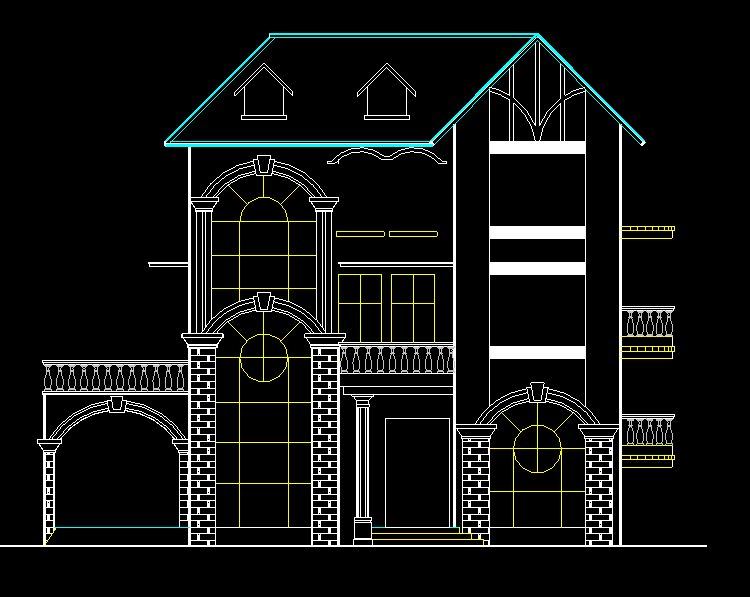 村鎮(zhèn)小康別墅建筑帶效果圖