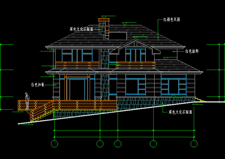 別墅設(shè)計建筑結(jié)構(gòu)CAD施工圖