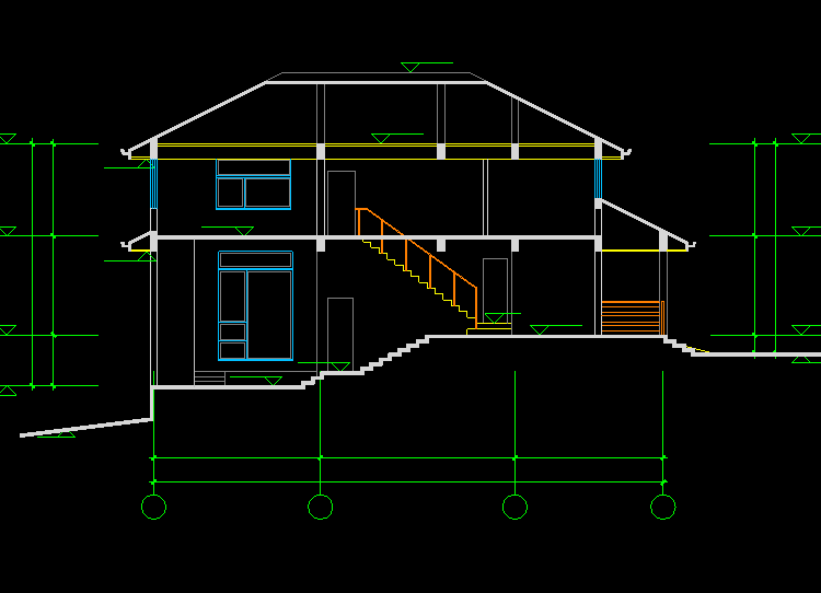 別墅設(shè)計建筑結(jié)構(gòu)CAD施工圖