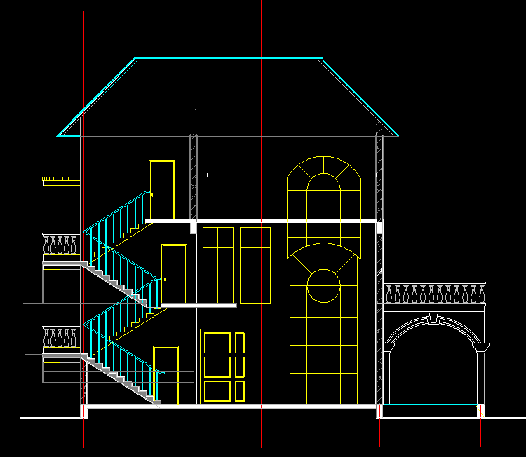 村鎮(zhèn)小康別墅建筑帶效果圖