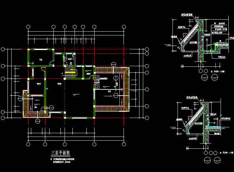 北美風(fēng)情小別墅設(shè)計(jì)CAD建筑施工圖圖紙
