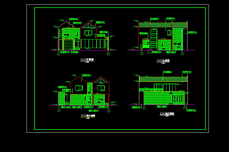 獨(dú)棟別墅CAD設(shè)計(jì)施工圖圖紙+別墅效果圖