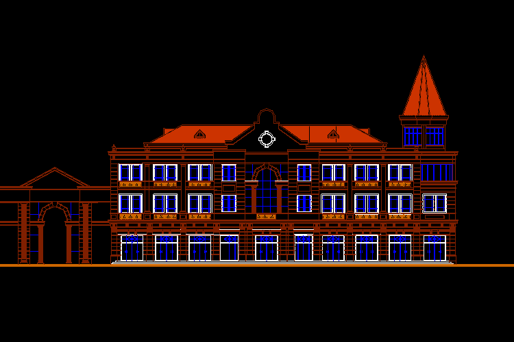 歐式構(gòu)造古城堡全套CAD施工圖圖紙