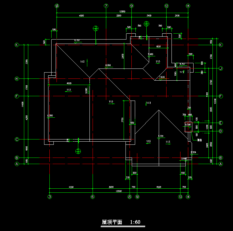 低成本小型別墅建筑CAD施工圖