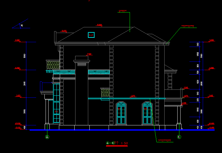辦公別墅建筑設(shè)計CAD施工圖