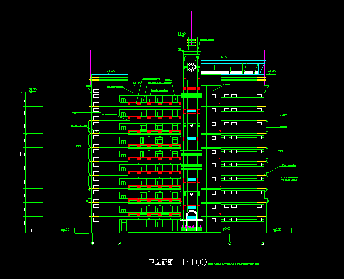 高校行政樓建筑CAD施工圖5
