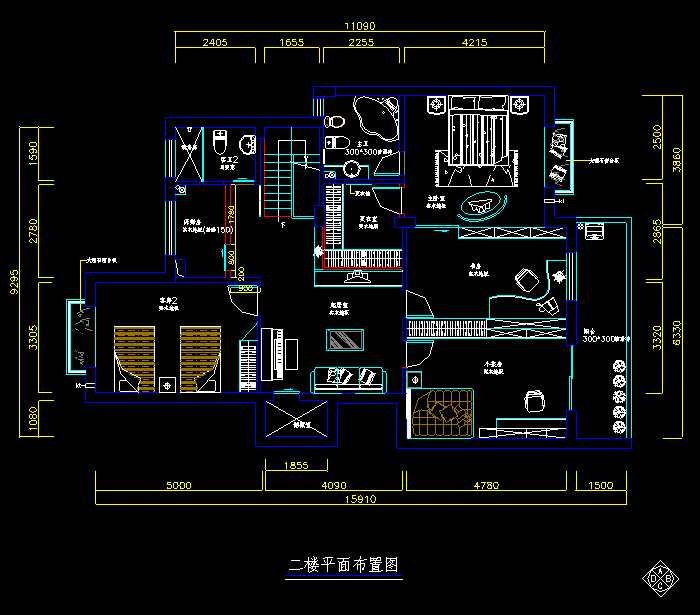 兩套不同別墅設(shè)計(jì)及CAD施工圖6