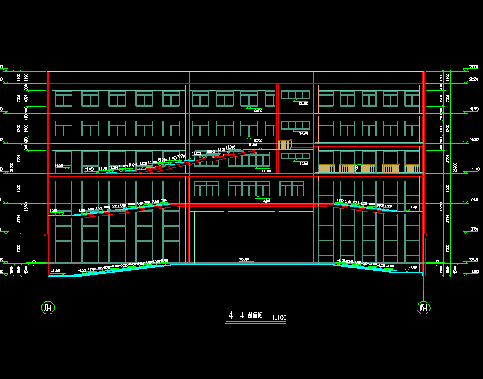 高校行政樓建筑CAD施工圖6