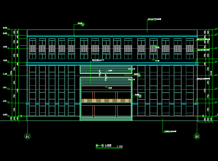 高校行政樓建筑CAD施工圖7