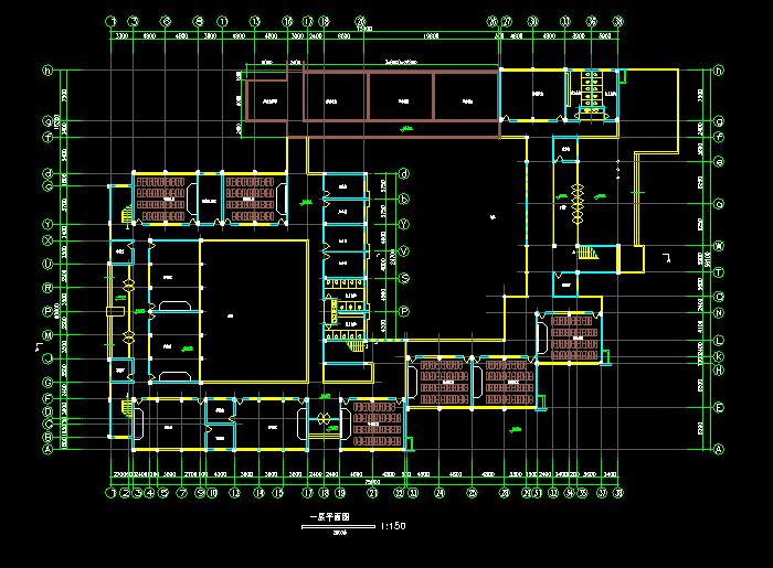全套某高校綜合樓CAD施工圖圖紙