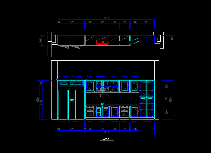 櫥柜設(shè)計-53套立面圖整體廚房設(shè)計CAD圖紙