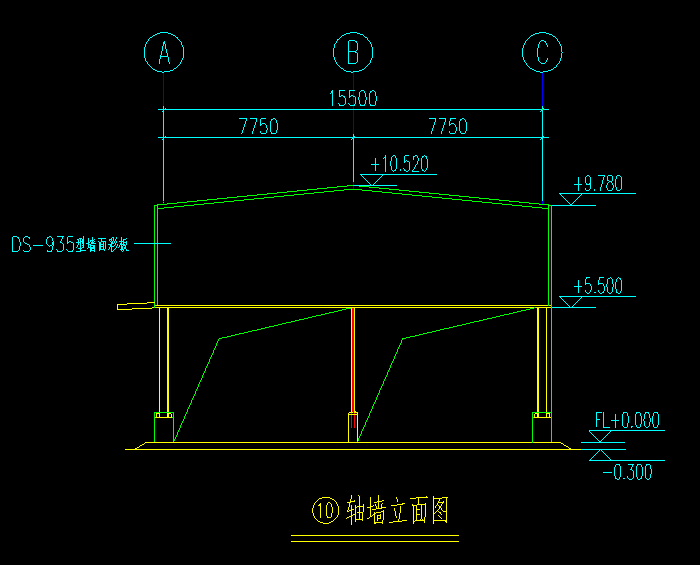 木業(yè)公司鋼筋結(jié)構(gòu)廠房CAD施工圖3