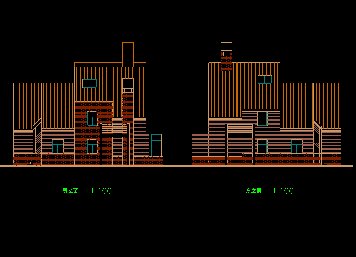 CAD聯(lián)體別墅設(shè)計建筑施工圖5