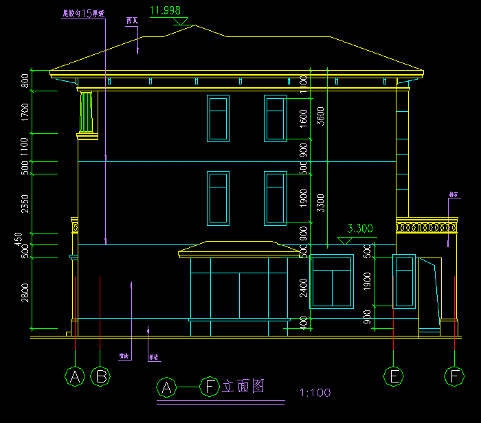 CAD聯(lián)體別墅設(shè)計建筑施工圖7