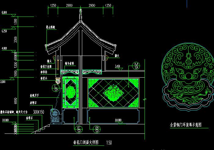 四層古建筑設(shè)計民居建筑CAD施工圖7