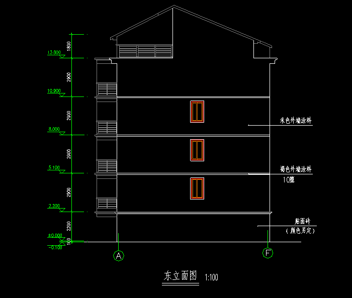 某單身公寓建筑結(jié)構(gòu)設(shè)計(jì)CAD施工圖7