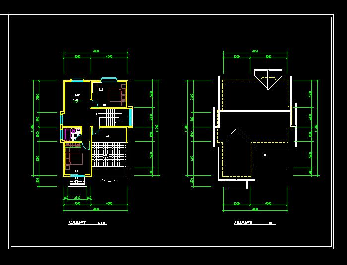 四房兩廳高檔住宅設計裝飾CAD施工圖1