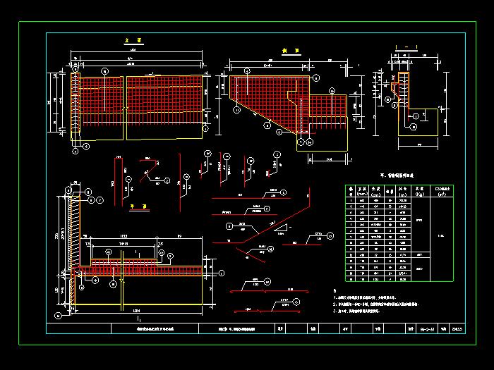 橋塔下塔柱及橫梁鋼筋構(gòu)造CAD圖紙1