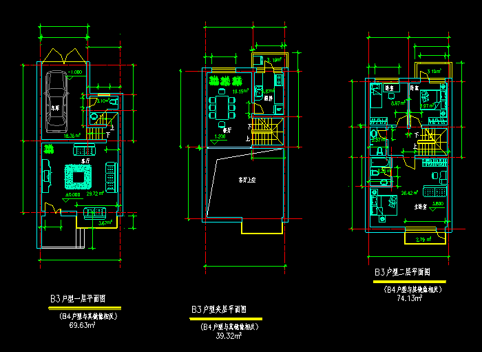 聯(lián)體別墅建筑設(shè)計(jì)方案圖紙1