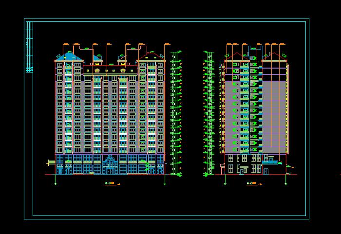 農(nóng)家小型別墅設(shè)計CAD建筑圖1