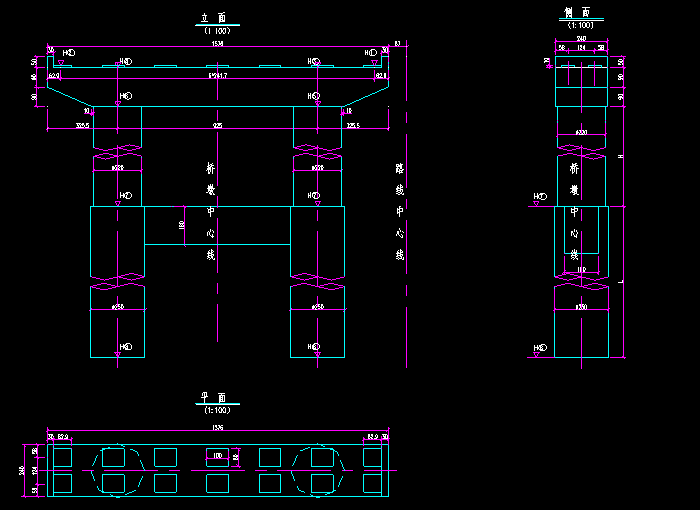 大橋橋墩鋼筋CAD設(shè)計圖紙2