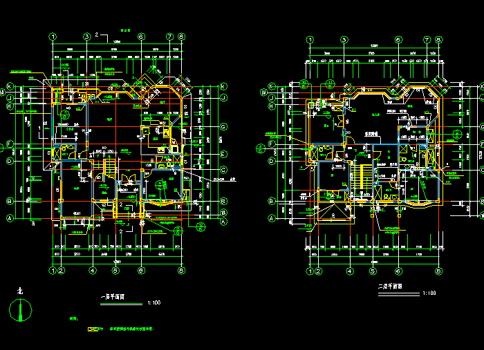 獨棟別墅CAD建筑施工圖3