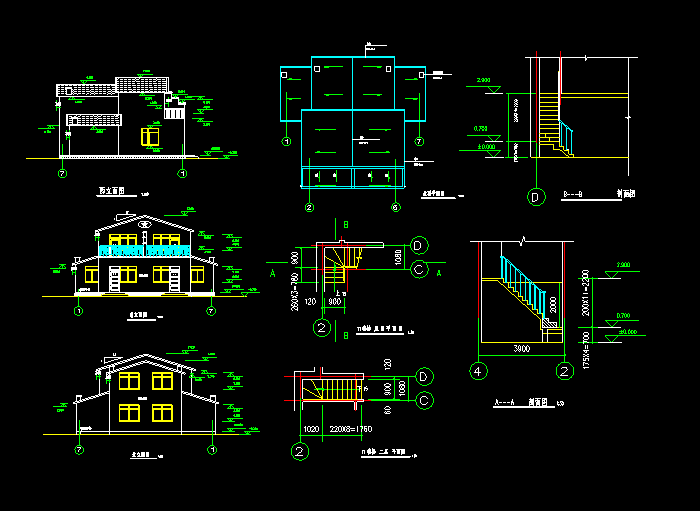 賓館別墅建筑施工圖紙4