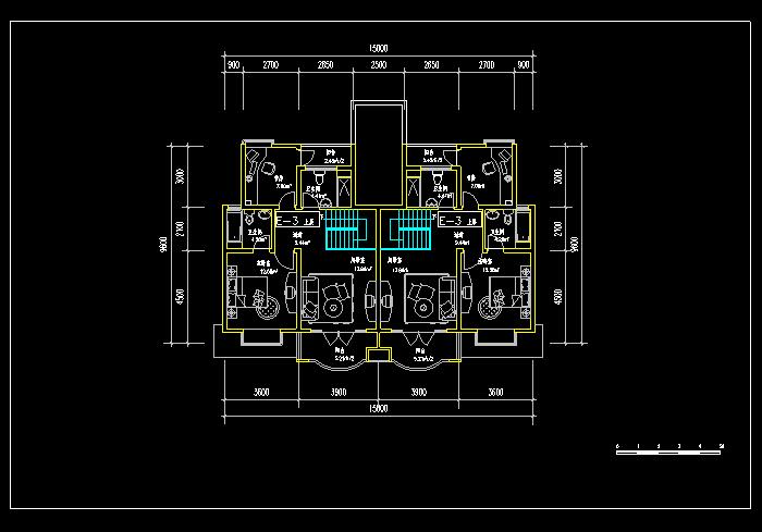 復(fù)式住宅樓CAD圖紙方案圖5