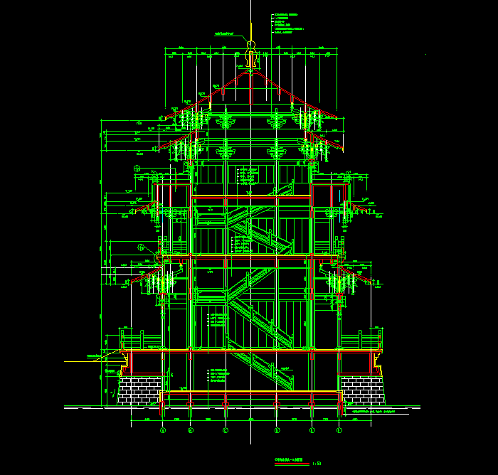 中式戲臺、祠堂建筑設(shè)計(jì)CAD施工圖6