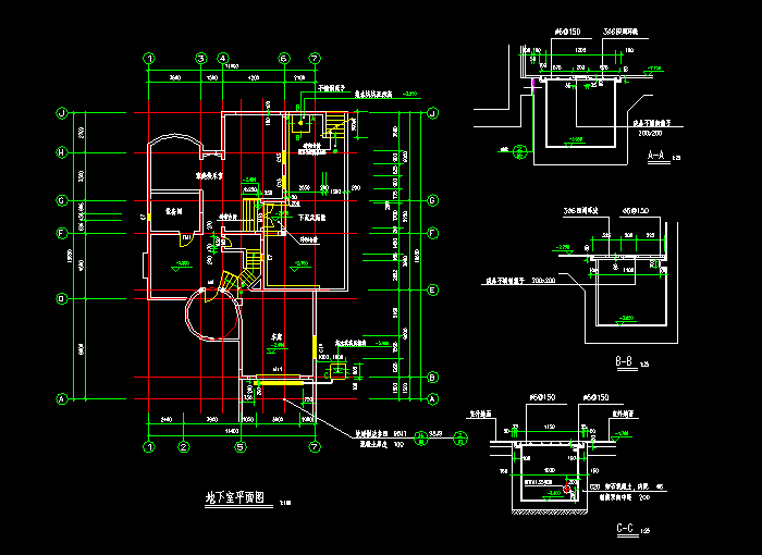 獨棟別墅CAD建筑施工圖6