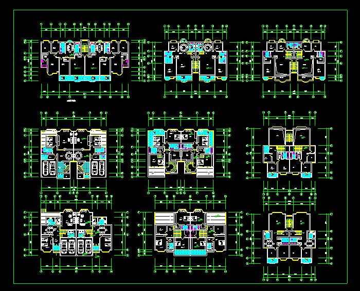 復(fù)式住宅樓CAD圖紙方案圖
