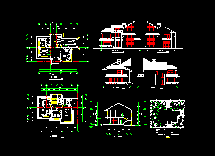 別墅CAD建筑設(shè)計(jì)方案圖紙1