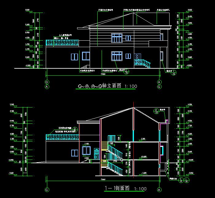 半島別墅山莊建筑CAD結(jié)構(gòu)圖2