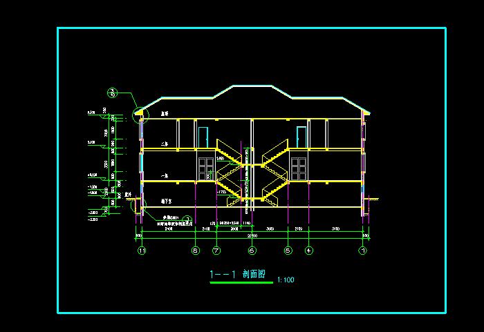 半島別墅山莊建筑CAD結(jié)構(gòu)圖6